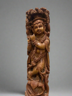 Sandalwood Baal Krishna Under Tree
