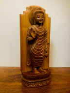 Sandalwood Smiling Buddha Blessing Statue