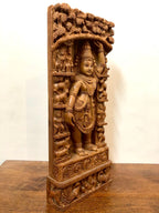 Sandalwood Rare Krishna Statue Holding Goverdhan