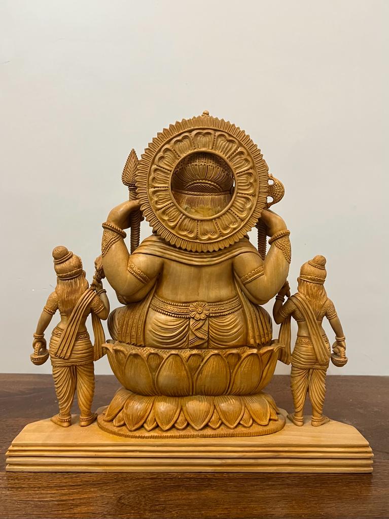 Wooden Carved GANESH DARBAR Statue