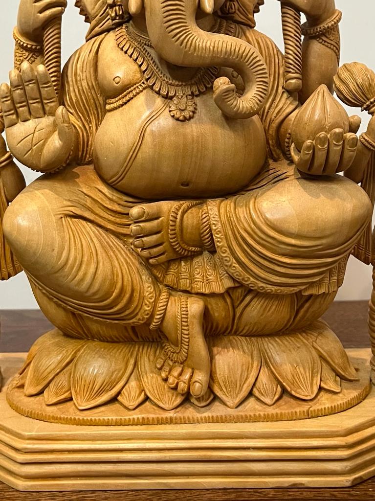 Wooden Carved GANESH DARBAR Statue