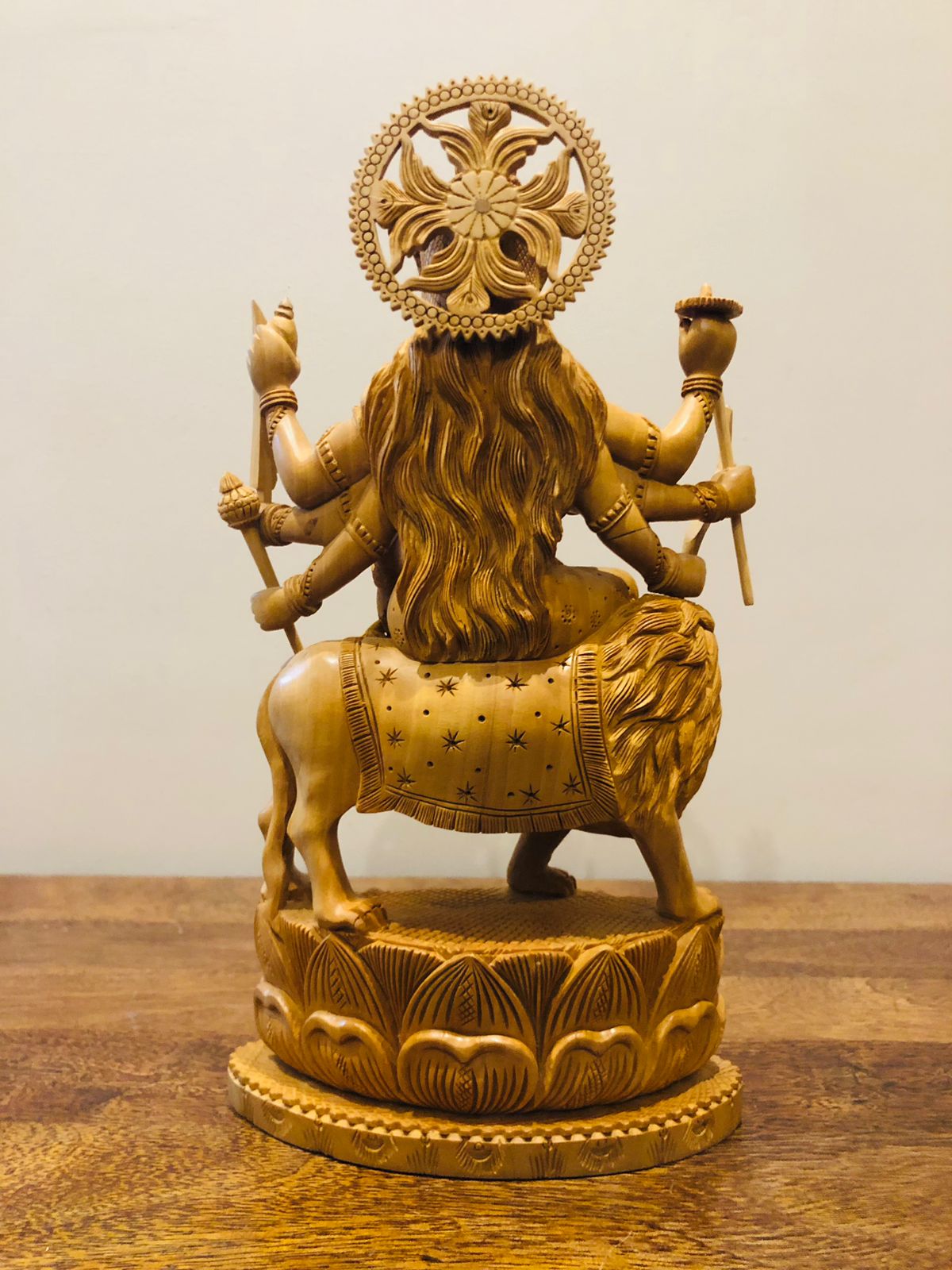 wooden Carved Durga Statue