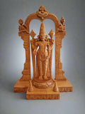 Wooden Fine Carved TIRUPATI BALAJI Statue