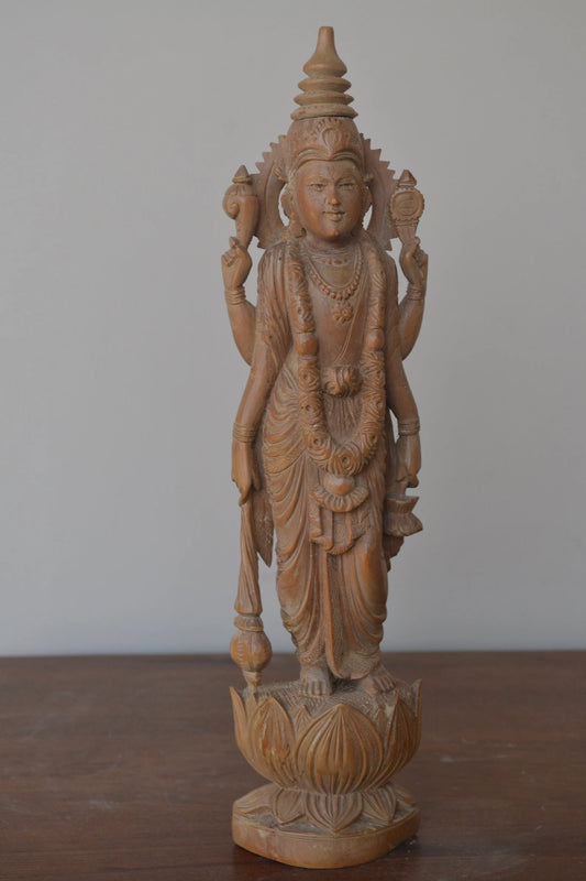 Sandalwood Carving Vishnu Statue - Malji Arts