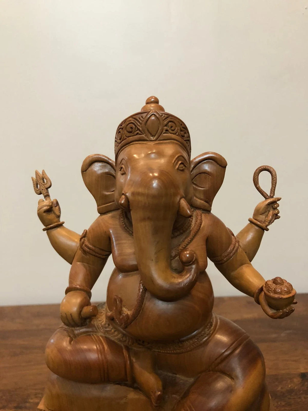 sandalwood beautifully hand carved sitting lord ganesha