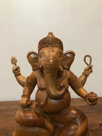 sandalwood beautifully hand carved sitting lord ganesha