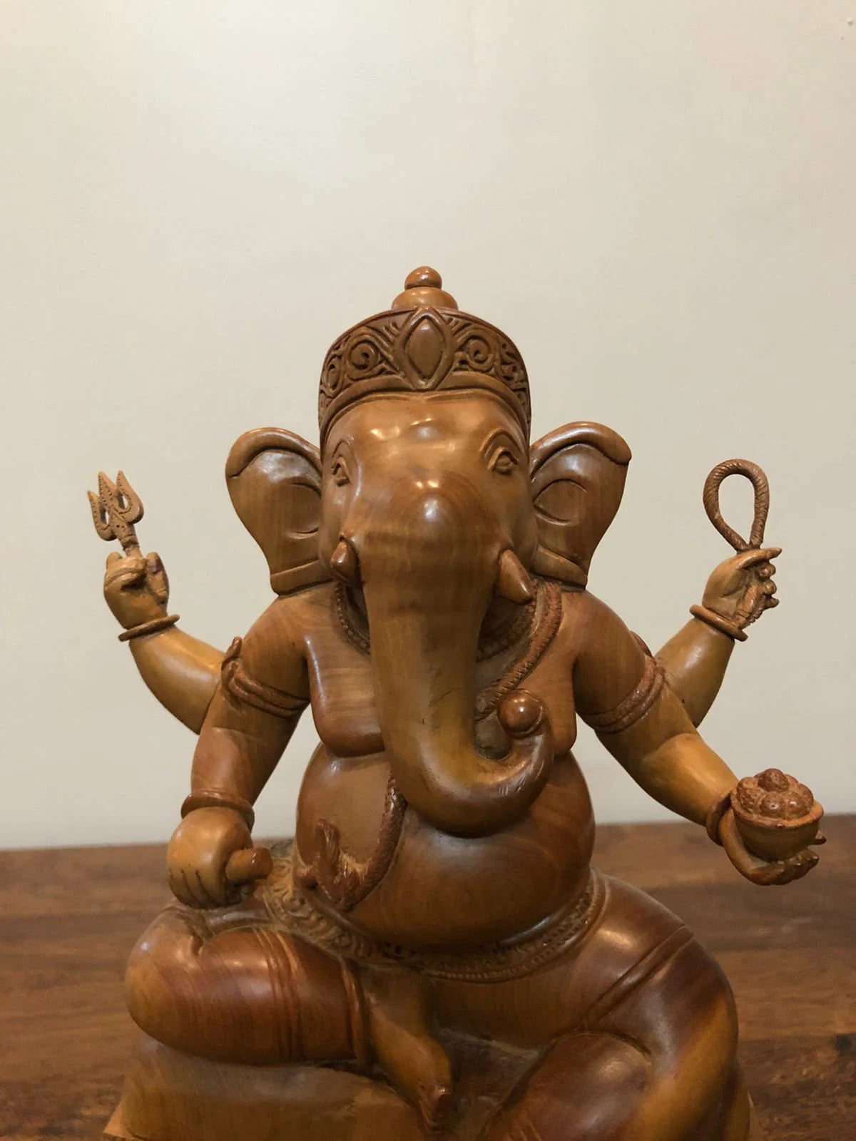 sandalwood beautifully hand carved sitting lord ganesha