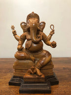 sandalwood beautifully hand carved sitting lord ganesha