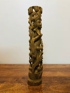 Sandalwood Hand Carved Round Goddess Laxmi Statue