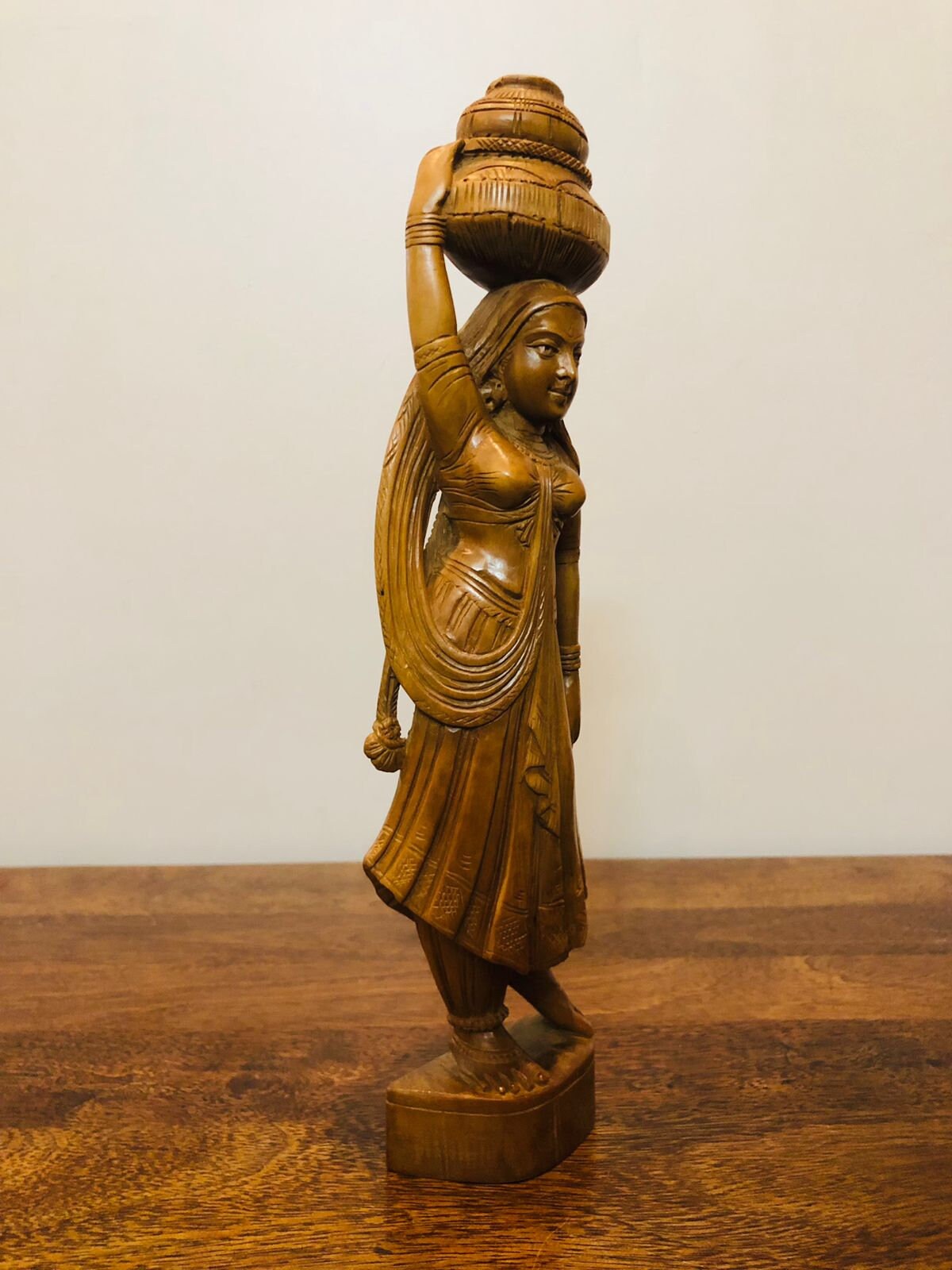 Sandalwood Beautifully Hand Carved Lady Statue