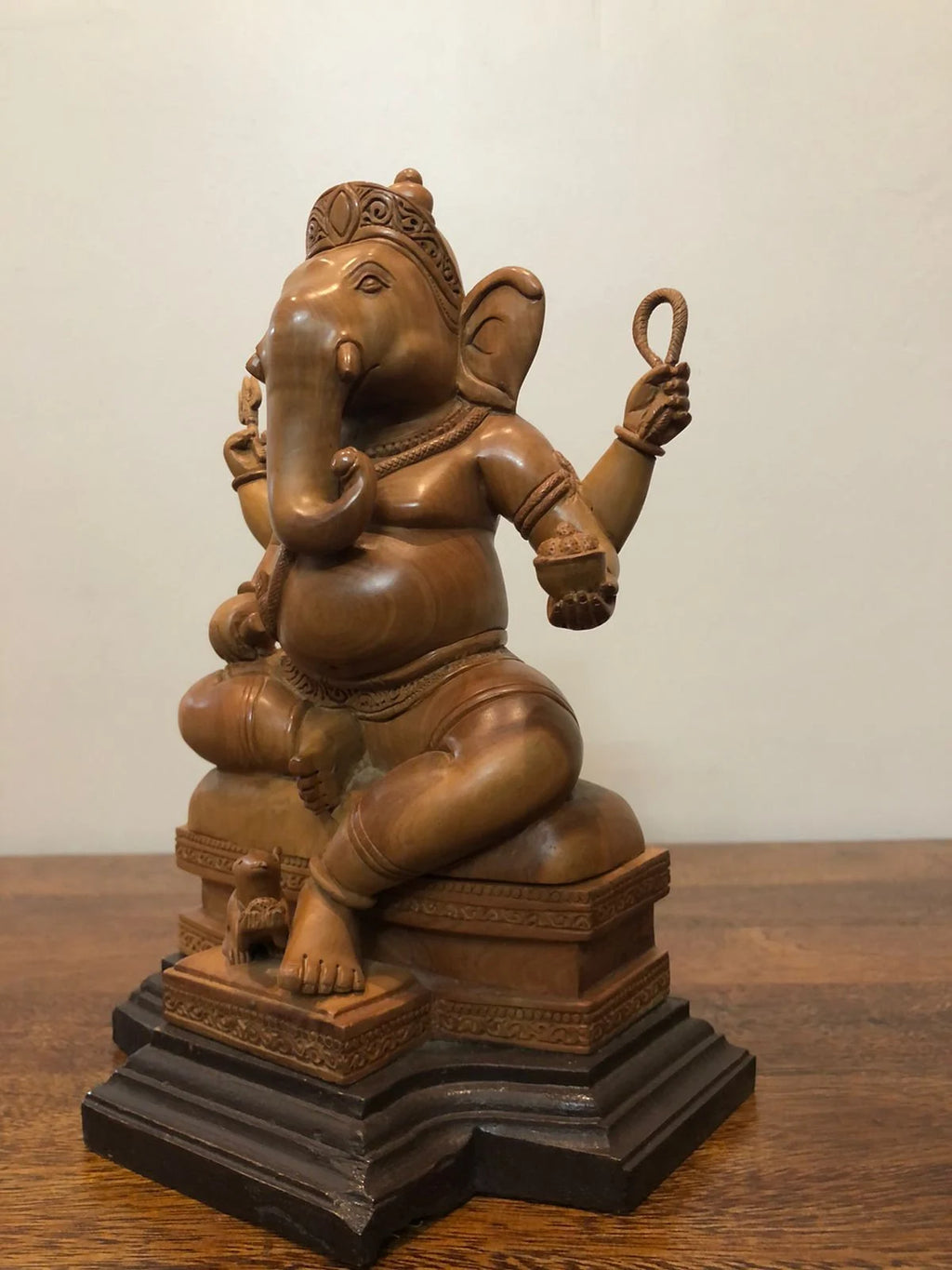 sandalwood beautifully hand carved sitting lord ganesha