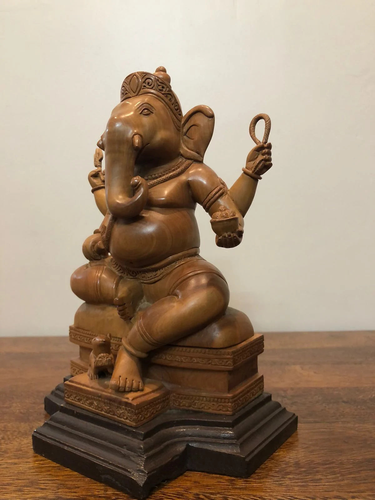 sandalwood beautifully hand carved sitting lord ganesha