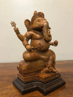 sandalwood beautifully hand carved sitting lord ganesha