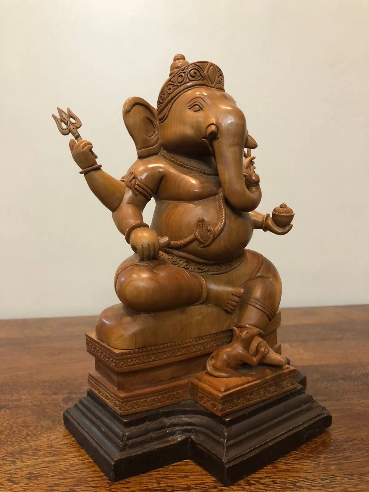 sandalwood beautifully hand carved sitting lord ganesha