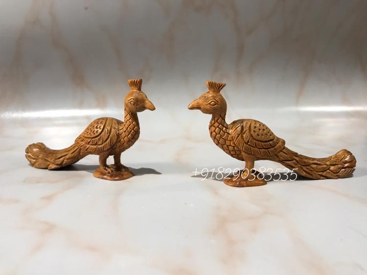 Sandalwood Animals & Birds Pairs (Set Of 2 Piece) ठाकुरजी सेवा - Arts99 - Online Art Gallery