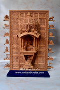 Sandalwood Carved Lord Mahaveera Jainism Jharokha with 14 Opening Lids - Arts99 - Online Art Gallery