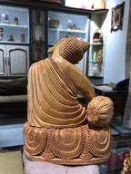 Wooden Smiling Buddha Resting Statue - Arts99 - Online Art Gallery
