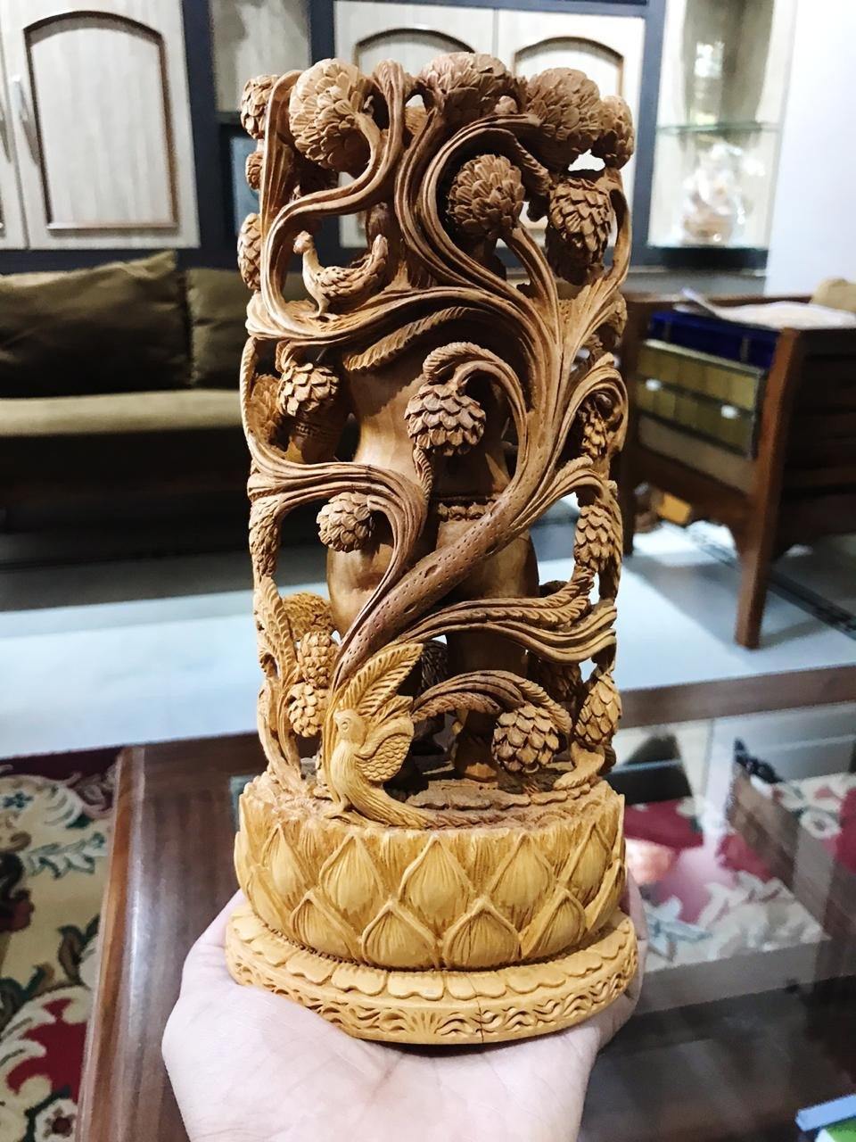 Wooden Fine Hand Carved Standing Baby Krishna Statue - Arts99 - Online Art Gallery