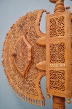 Sandalwood Unique Beautiful Krishna Collective Miniature Carved Hand Fan - Arts99 - Online Art Gallery