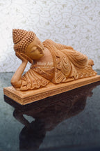 Wooden Fine Hand Carved Sleeping Buddha Statue - Arts99 - Online Art Gallery