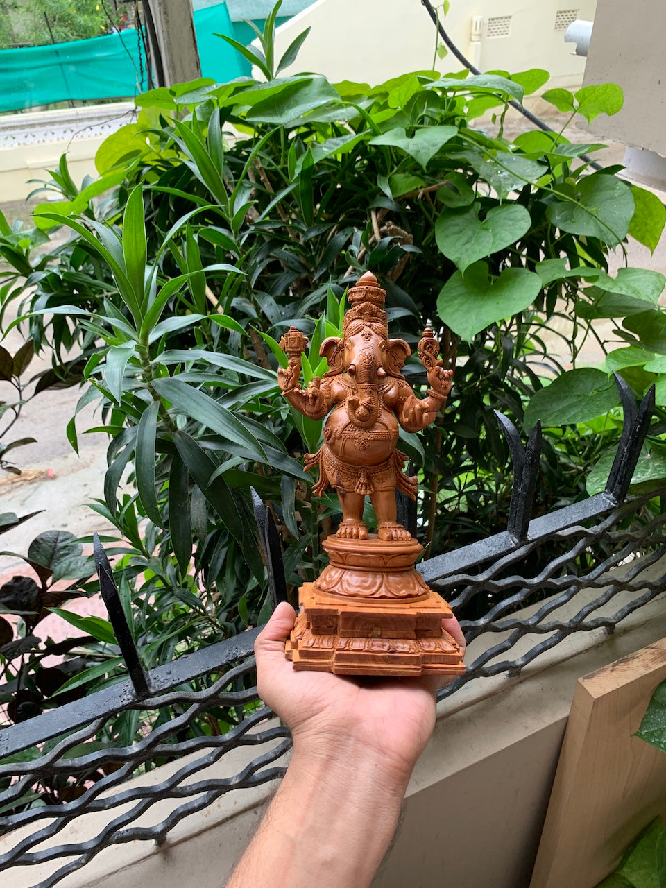 Sandalwood Standing Ganesha Indian Style Statue - Malji Arts