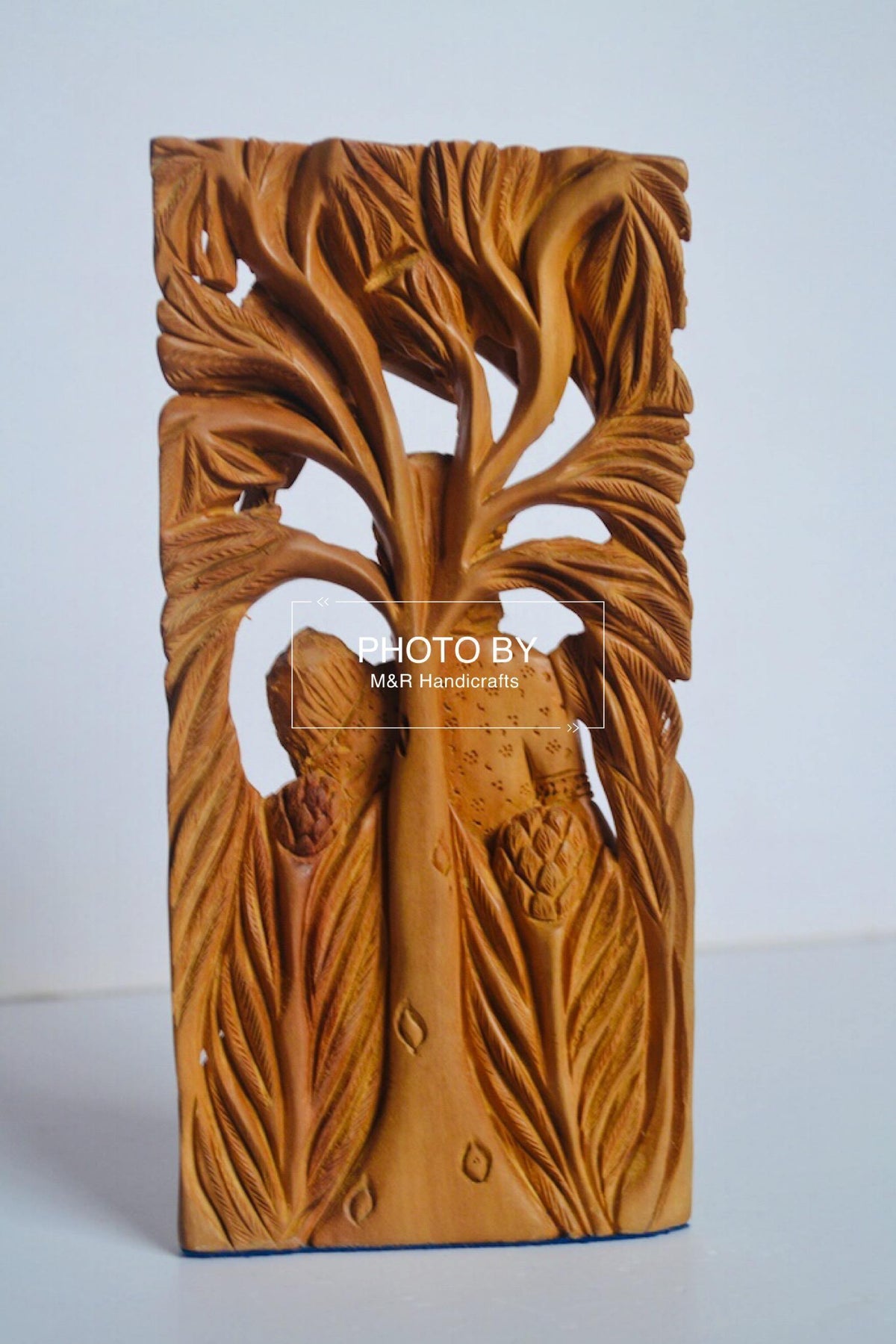 Sandalwood Carved Mughal Love Scene Statue - Arts99 - Online Art Gallery