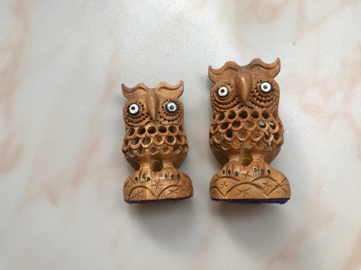 Sandalwood Tiny Owl Undercut Statue - Arts99 - Online Art Gallery