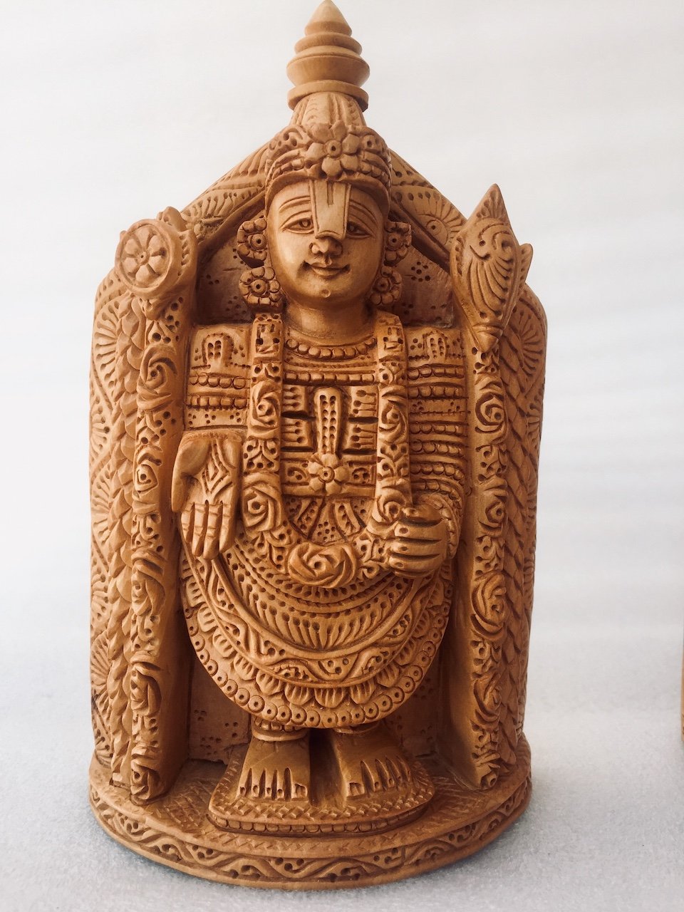 Wooden Tirupati Balaji and Tirumala Statue - Arts99 - Online Art Gallery