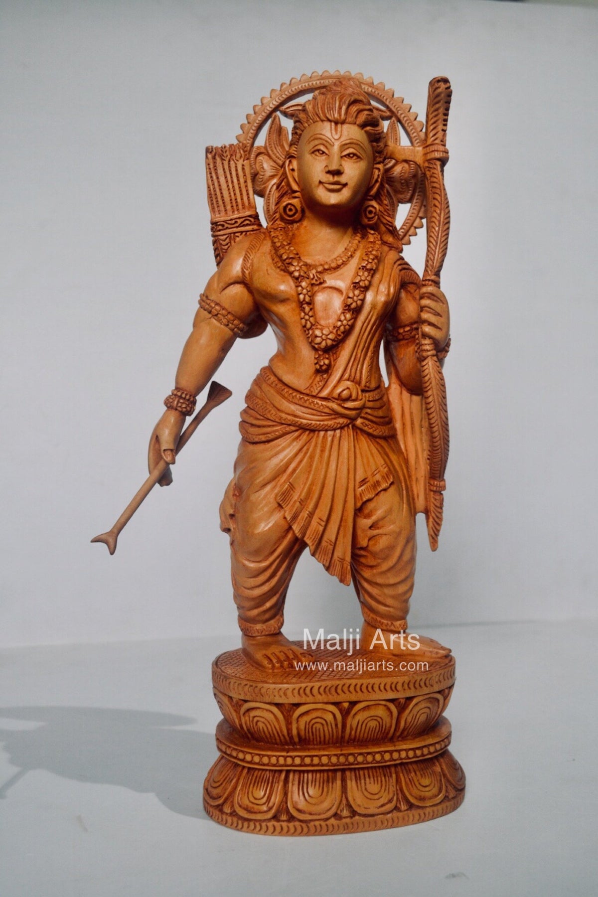 Wooden Ayodhya Temple Rama Statue - Arts99 - Online Art Gallery