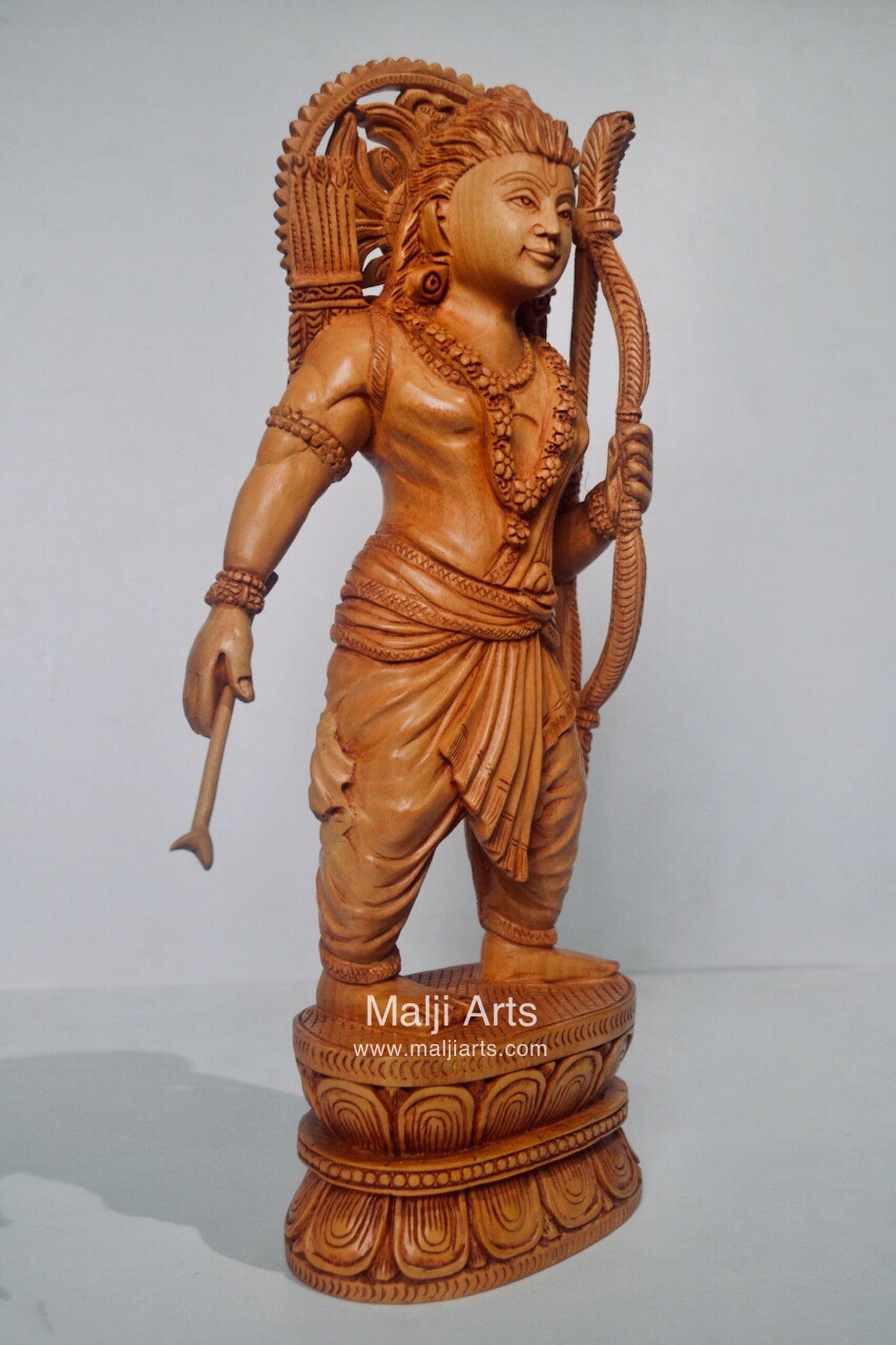 Wooden Ayodhya Temple Rama Statue - Arts99 - Online Art Gallery