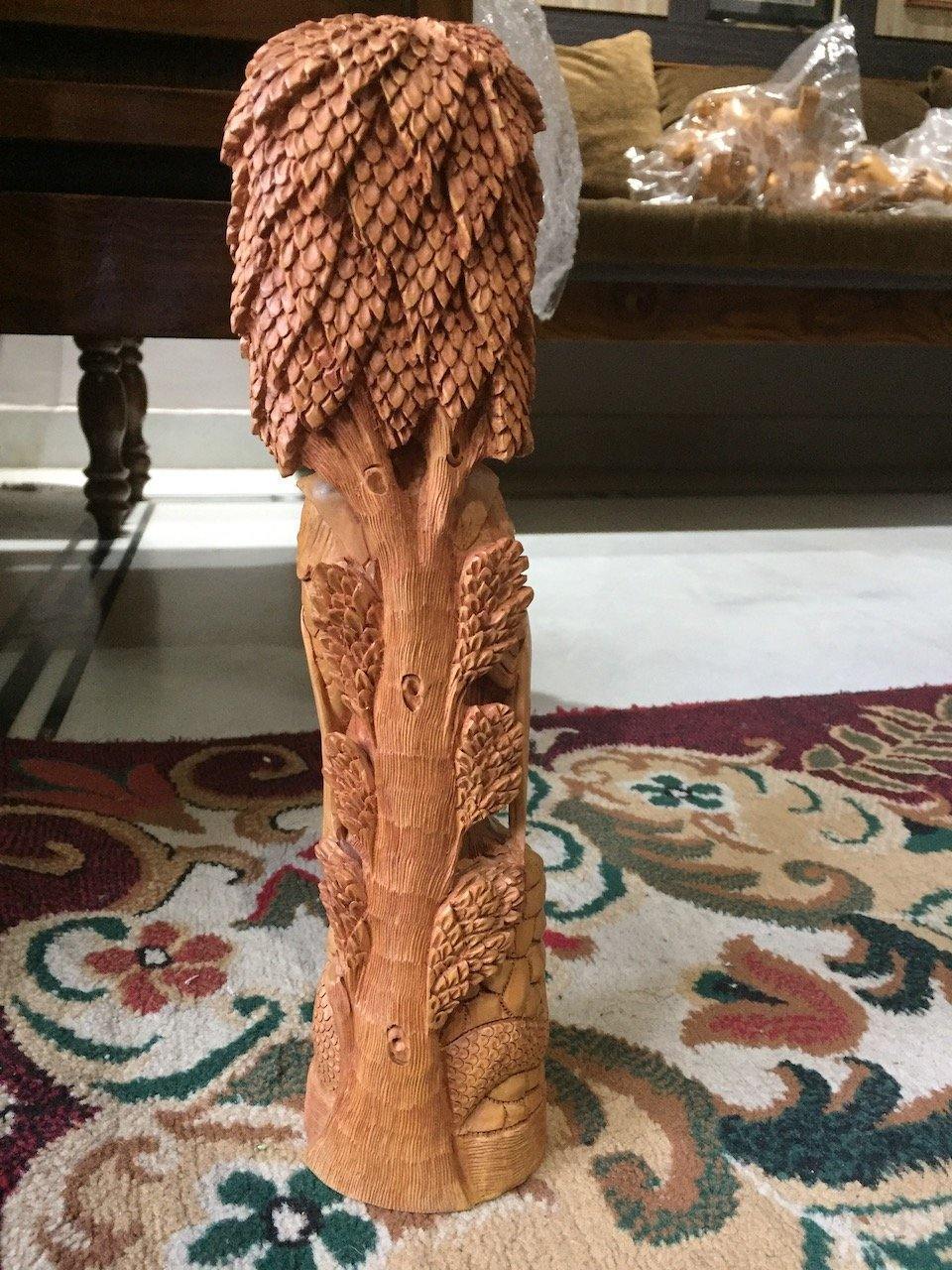 Sandalwood Standing Buddha Statue Under Tree - Arts99 - Online Art Gallery
