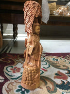 Sandalwood Standing Buddha Statue Under Tree - Arts99 - Online Art Gallery