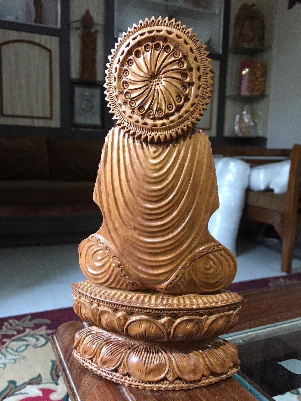Sandalwood Beautifully Hand Carved Rare Meditation Buddha Statue - Arts99 - Online Art Gallery