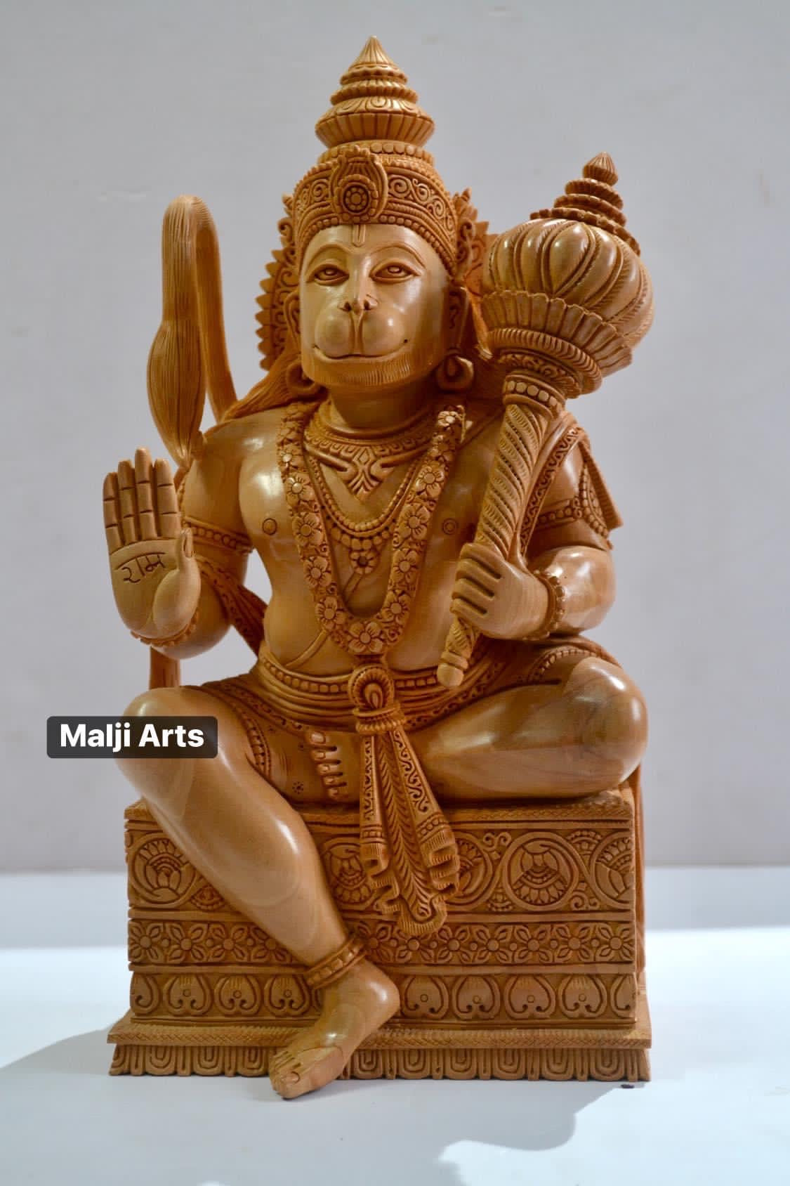 Antique Sand Stone Hindu God Hanumana Idol Figurine Original Old store Fine Hand Carved