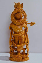 Wooden Hand Carved Baal Krishna Standing - Arts99 - Online Art Gallery