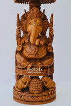 Sandalwood Beautifully Hand Carved Ganesha Chatri or umbrella - Arts99 - Online Art Gallery