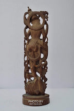 Vintage Sandalwood Carved Rare Goddess Saraswati Statue - Arts99 - Online Art Gallery
