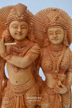 Wooden beautifully hand carved radha krishna statue - Arts99 - Online Art Gallery