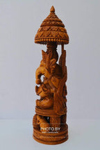 Sandalwood Beautifully Hand Carved Ganesha Chatri or umbrella - Arts99 - Online Art Gallery