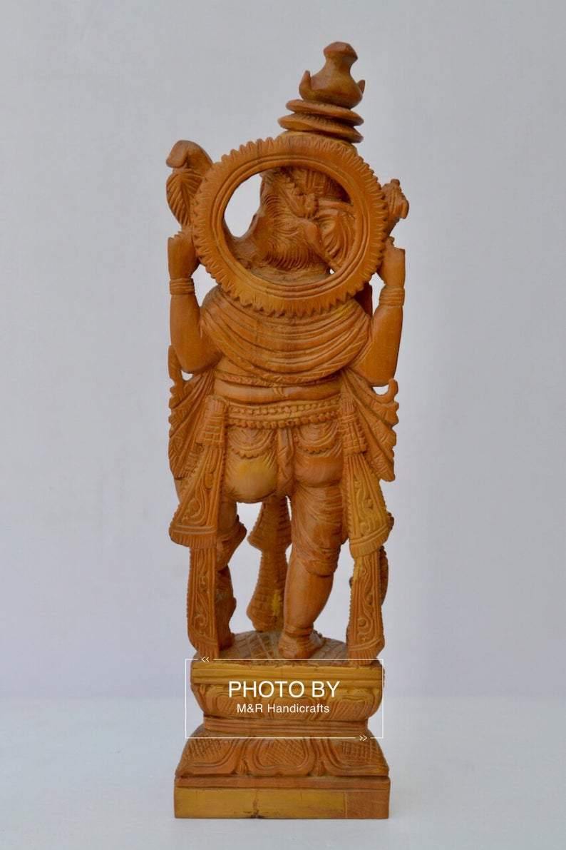 Vintage Sandalwood Carved Rare Lord Ganesha Dancing Statue - Arts99 - Online Art Gallery
