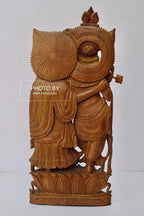 Vintage Sandalwood Beautifully Carved Radha Krishna Statue - Arts99 - Online Art Gallery