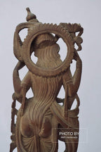 Vintage Sandalwood Carved Rare Goddess Saraswati Statue - Arts99 - Online Art Gallery