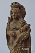 Antique Sandalwood Carved Mother Mary with Infant Jesus statue - Arts99 - Online Art Gallery