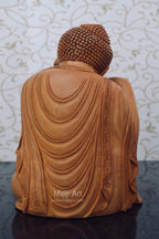 Fine Wood Carved Smiling Resting Buddha Statue - Arts99 - Online Art Gallery