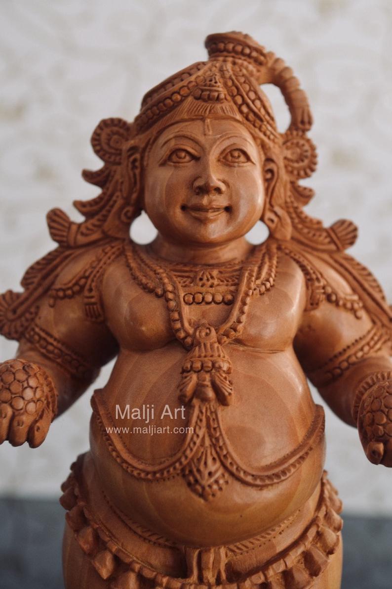 Wooden Fine Hand Carved Standing Baby Krishna Laddu Gopal Statue - Arts99 - Online Art Gallery