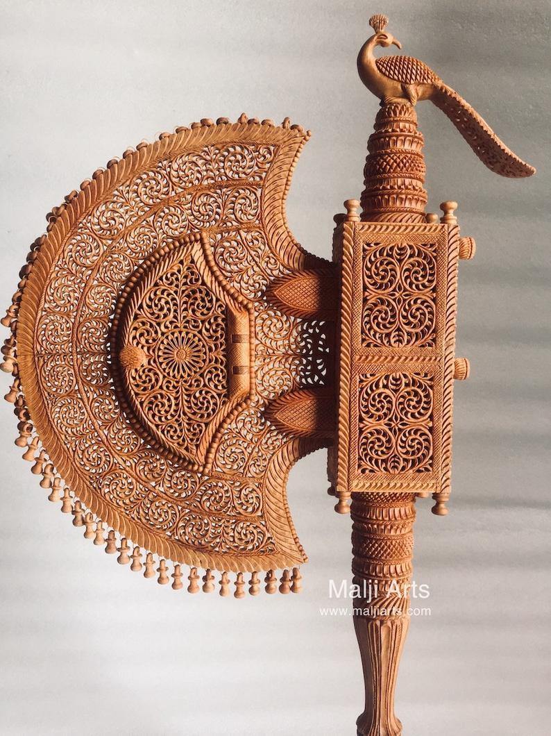 Sandalwood Unique Beautiful Krishna Collective Hand Fan - Arts99 - Online Art Gallery