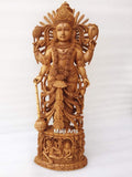 Wooden Fine High Quality Hand Carved Lord Vishnu Statue - Arts99 - Online Art Gallery